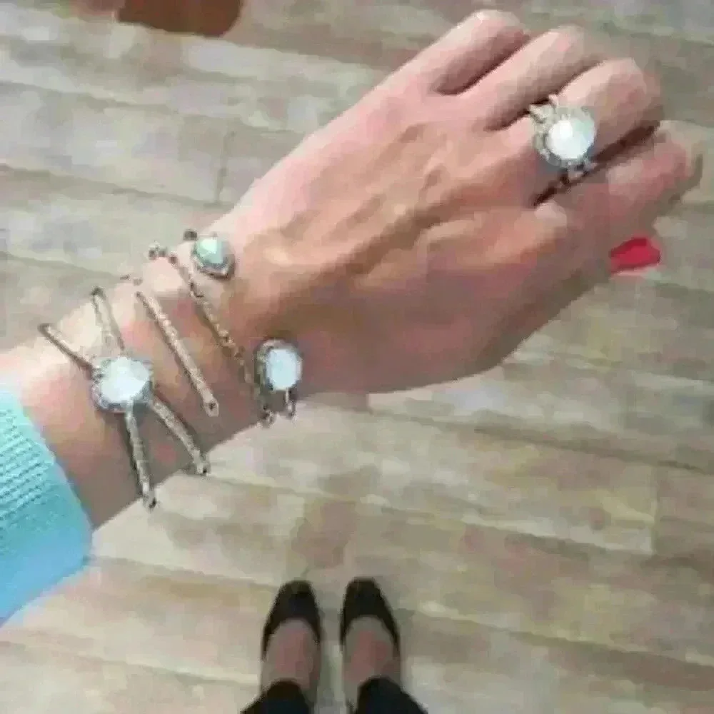 Chloe + Isabel Bianca Rhodium Plated open cuff bracelet